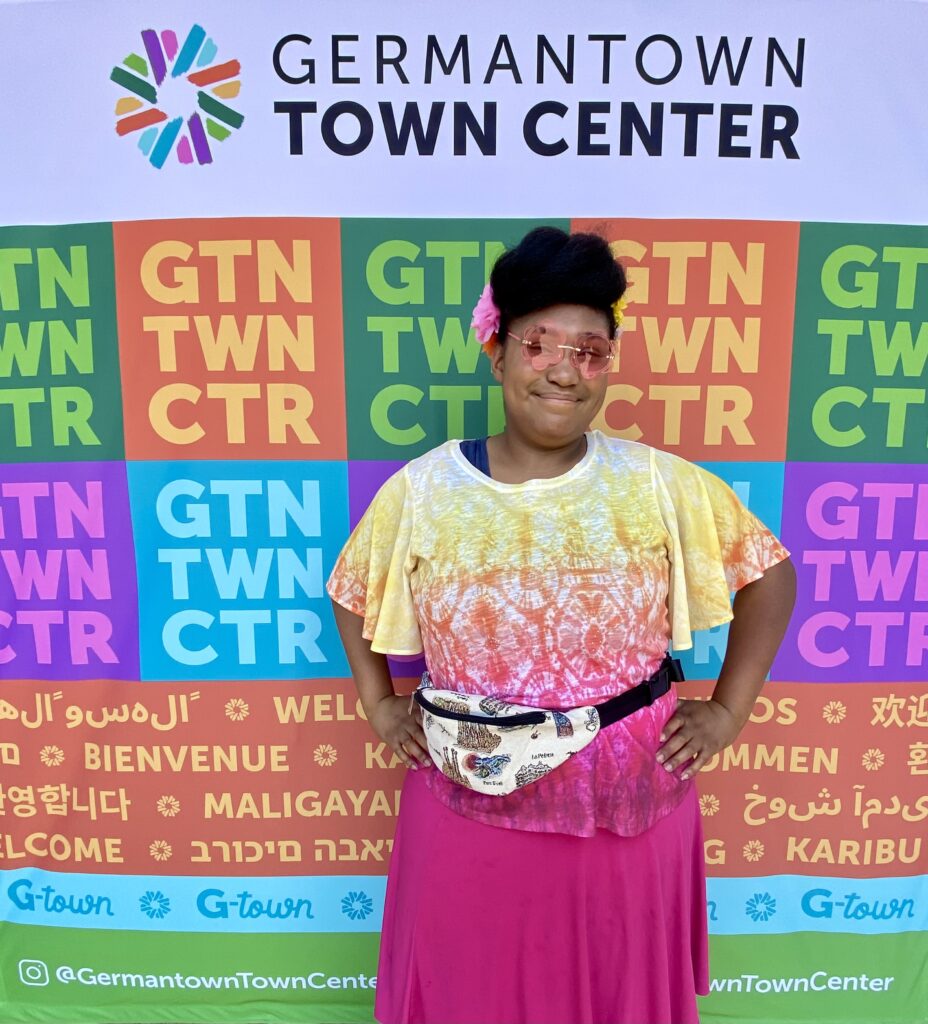 Visitors posing at Germantown Town Center event