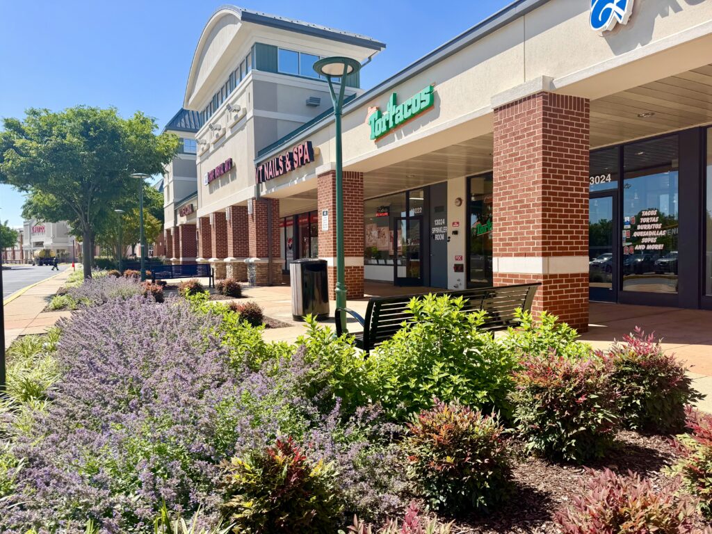 Retail storefronts in Germantown Town Center