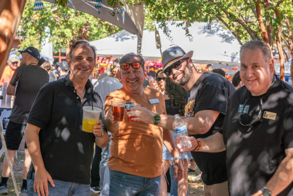 Visitors enjoying fall festival activities
